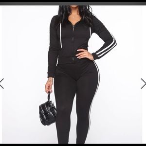 Fashion Nova Tennis Courts III Zip Set - Black- M